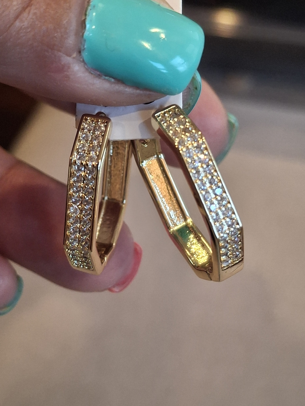 Gold Pavé Huggie Hoop Earrings - Sparkling Gold Women's Jewelry